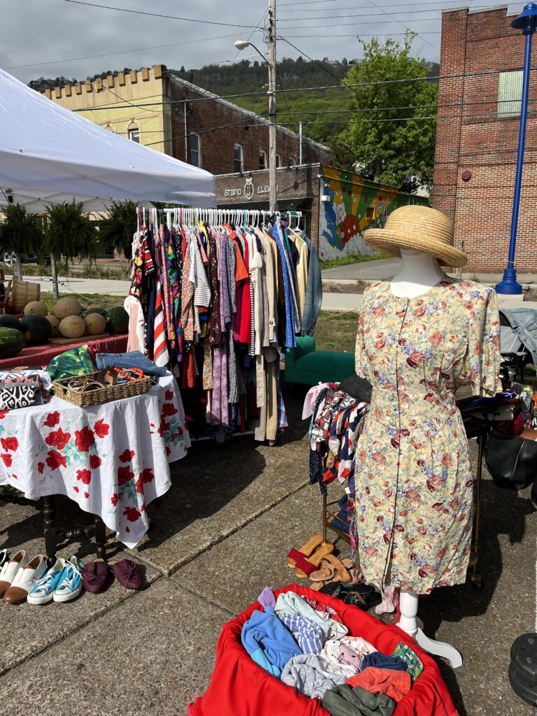 vintage clothes at a market