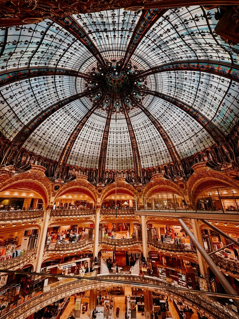 Galleries Lafayette's Tiffany glass dome in Paris, France